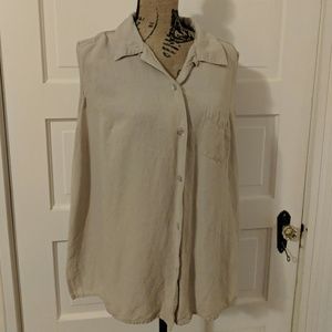 Sleeveless linen top